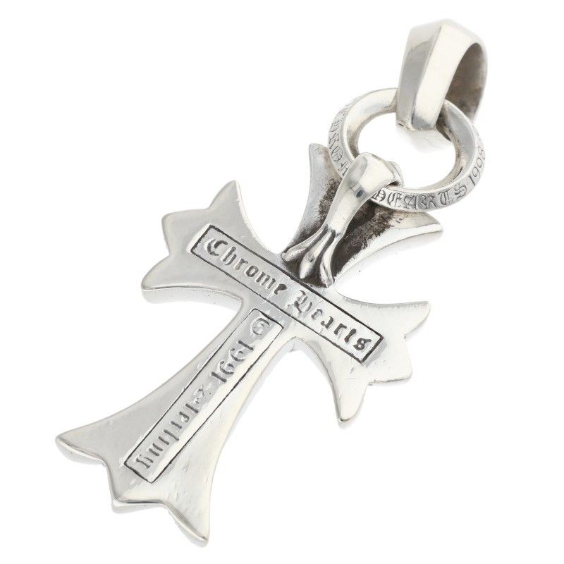 Chrome Hearts CH Crs Sml Bale Small CH Cross Silver Necklace Top — view 2