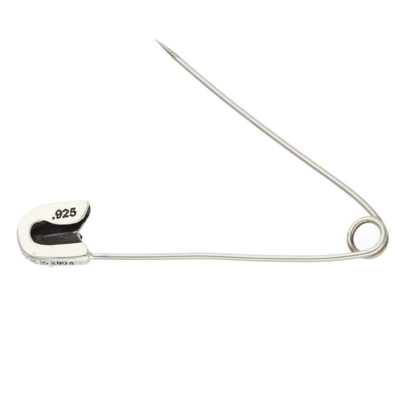 Chrome Hearts Safetypin LG Large Safety Pin 1 Diamond Silver Necklace Top — view 3
