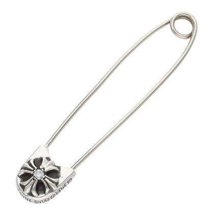 Chrome Hearts Safetypin LG Large Safety Pin 1 Diamond Silver Necklace Top