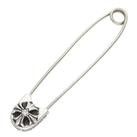 Chrome Hearts Safetypin LG Large Safety Pin 1 Diamond Silver Necklace Top