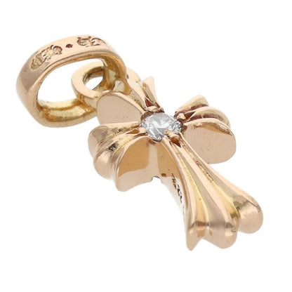 Chrome Hearts 22k Crs Baby Fat Dmnd Fat 1 Diamond on Both Sides Charm Gold — view 5