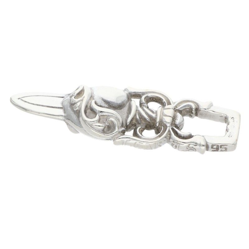 Chrome Hearts Dagger Heart Pendant Silver Necklace — view 4