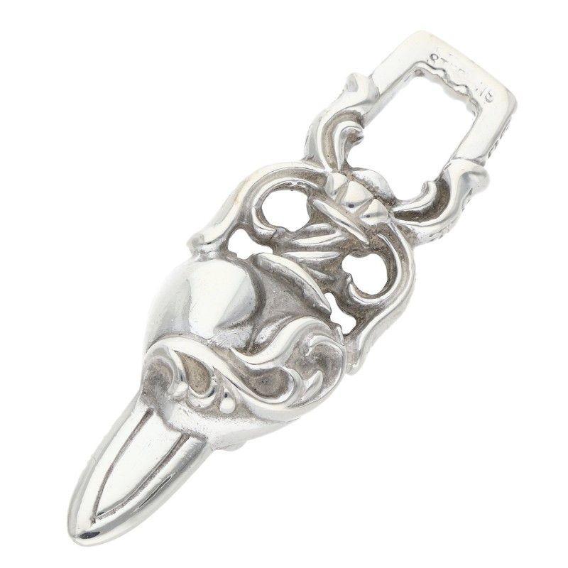 Chrome Hearts Dagger Heart Pendant Silver Necklace — view 2
