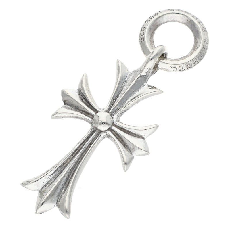 Chrome Hearts Tiny CH Cross Charm Silver Necklace Top — view 2