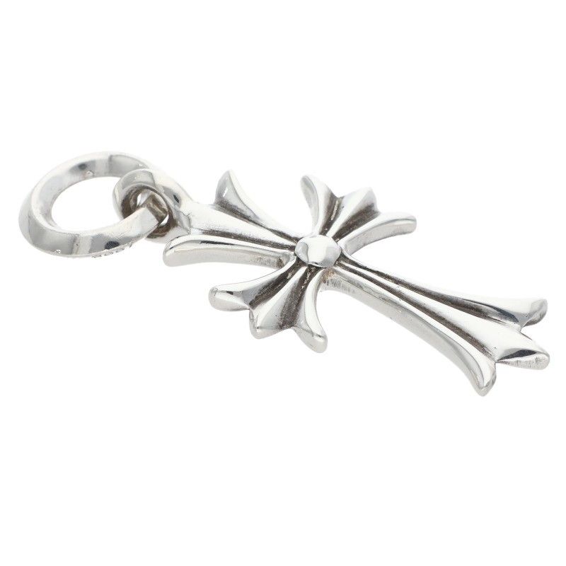 Chrome Hearts Tiny CH Cross Charm Silver Necklace Top — view 4