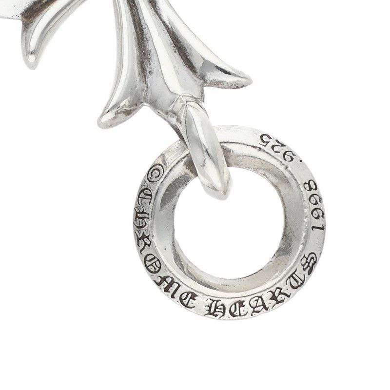 Chrome Hearts Tiny CH Cross Charm Silver Necklace Top — view 3