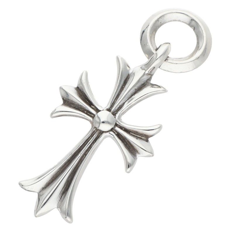 Chrome Hearts Tiny CH Cross Charm Silver Necklace Top