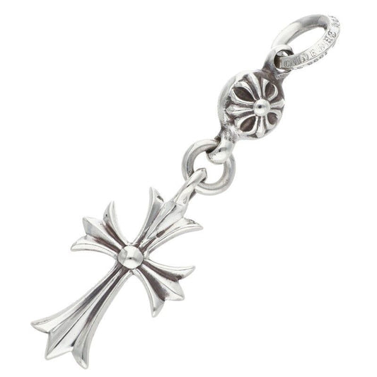 Chrome Hearts Tny CH Crs 1 Ball Tiny CH Cross Charm Silver Necklace Top