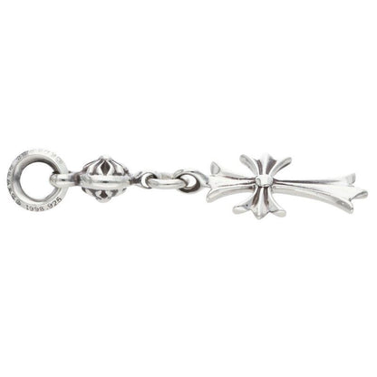 Chrome Hearts Tny CH Crs 1 Ball Tiny CH Cross Charm Silver Necklace Top — view 4