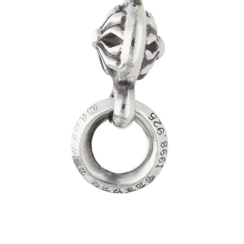 Chrome Hearts Tny CH Crs 1 Ball Tiny CH Cross Charm Silver Necklace Top — view 3
