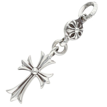 Chrome Hearts Tny CH Crs 1 Ball Tiny CH Cross Charm Silver Necklace Top — view 2