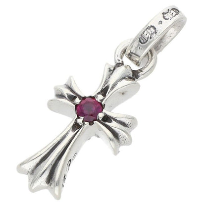 Chrome Hearts Crs Baby Fat Ruby Fat 1 Charm Silver Necklace Top