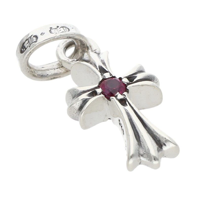 Chrome Hearts Crs Baby Fat Ruby Fat 1 Charm Silver Necklace Top — view 5