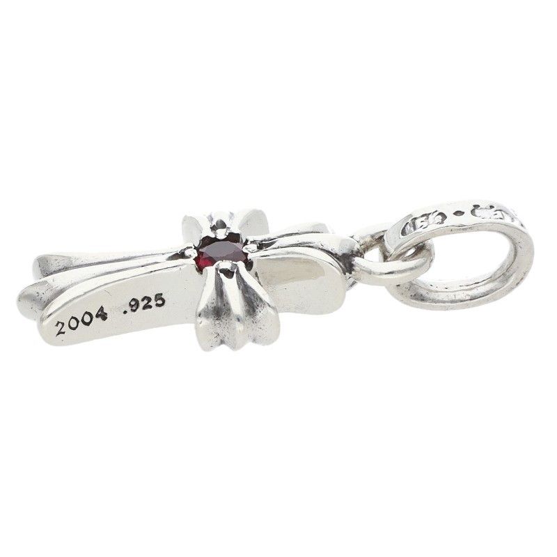 Chrome Hearts Crs Baby Fat Ruby Fat 1 Charm Silver Necklace Top — view 4