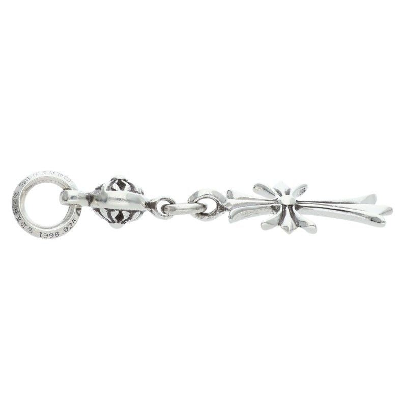 Chrome Hearts Tny CH Crs 1 Ball Tiny CH Cross Charm Silver Necklace Top — view 4