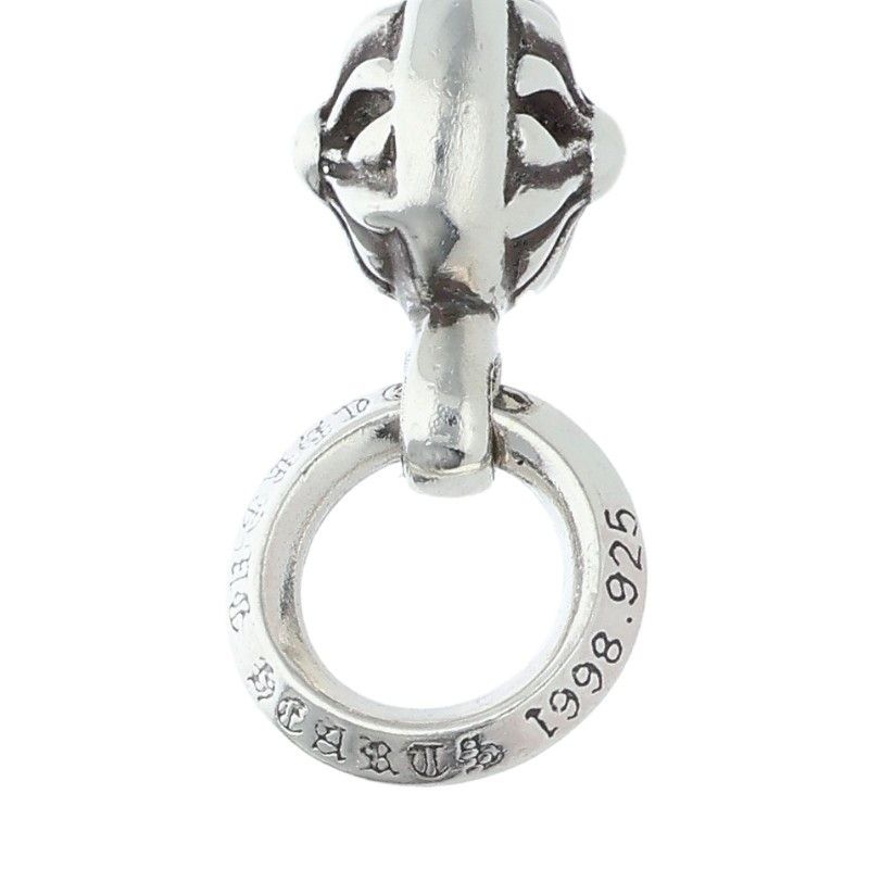 Chrome Hearts Tny CH Crs 1 Ball Tiny CH Cross Charm Silver Necklace Top — view 3