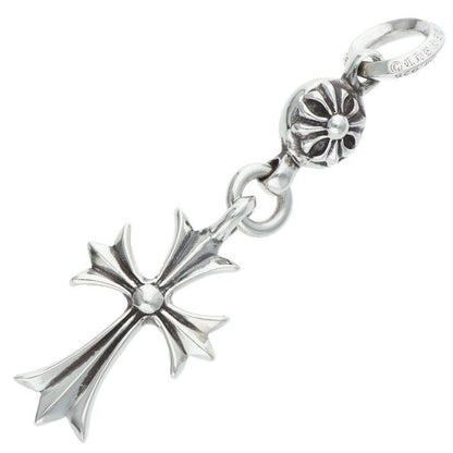 Chrome Hearts Tny CH Crs 1 Ball Tiny CH Cross Charm Silver Necklace Top