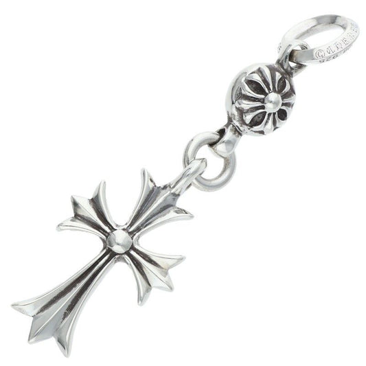 Chrome Hearts Tny CH Crs 1 Ball Tiny CH Cross Charm Silver Necklace Top