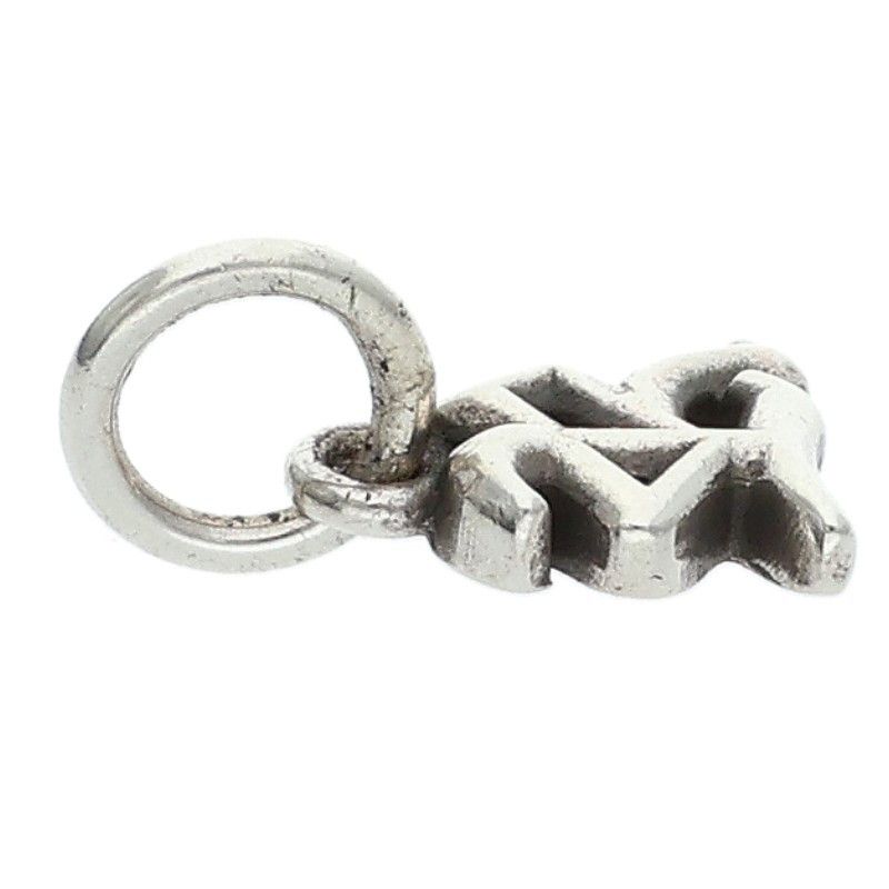 Chrome Hearts Stack Alphabet Charm Initial Silver Necklace Top — view 3