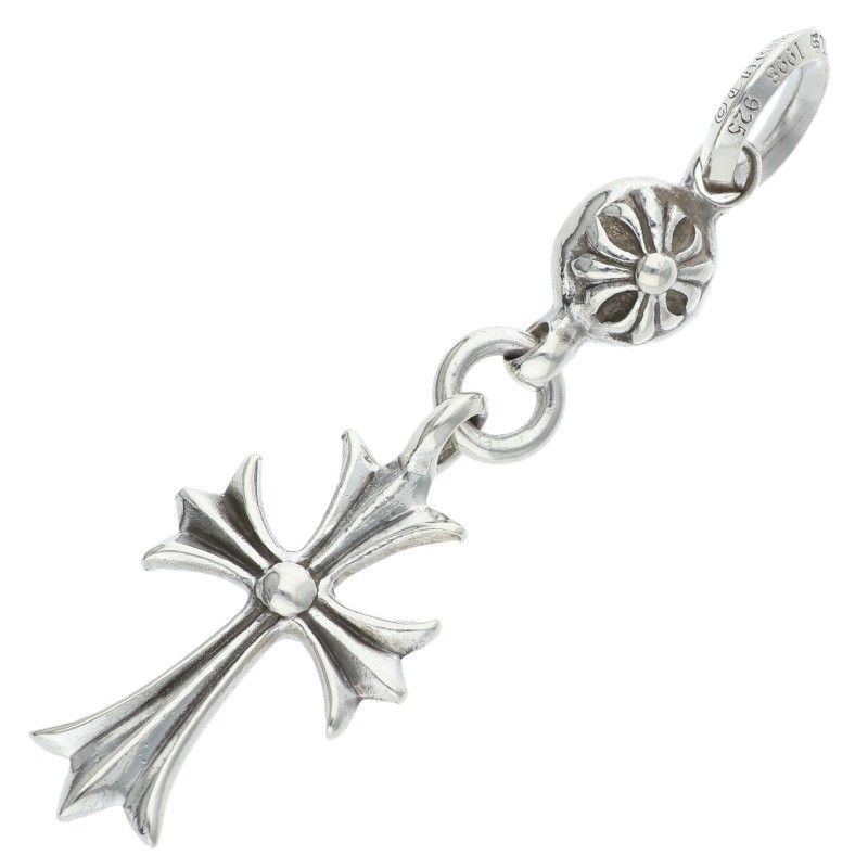 Chrome Hearts Tny CH Crs 1 Ball Tiny CH Cross Silver Necklace Top