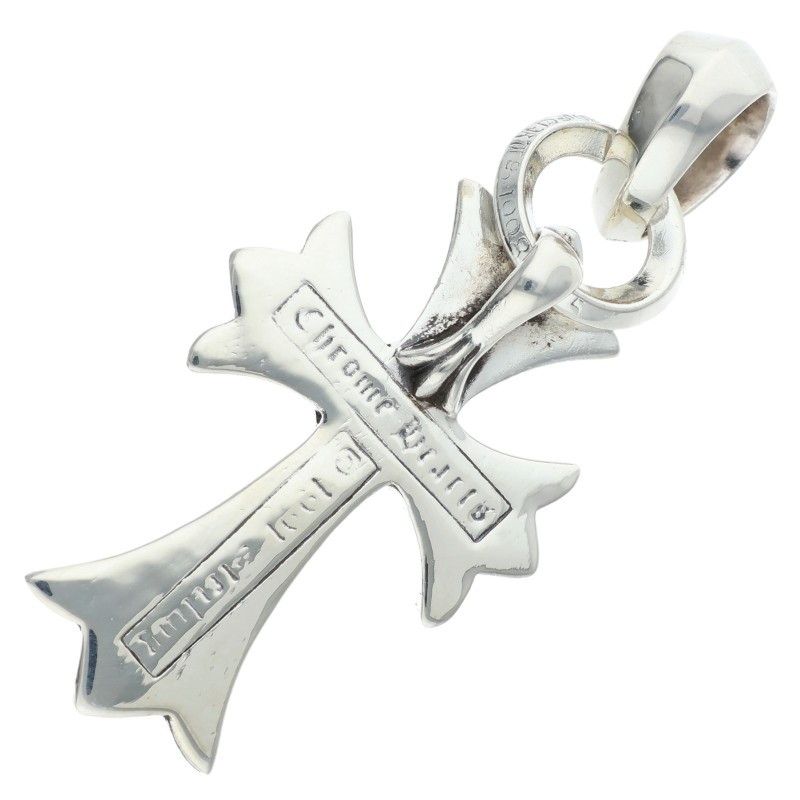 Chrome Hearts CH Crs Sml Bale Small CH Cross Silver Necklace Top — view 2