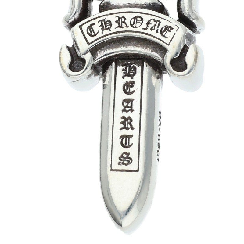 Chrome Hearts Double Dagger Pendant Silver Necklace — view 3