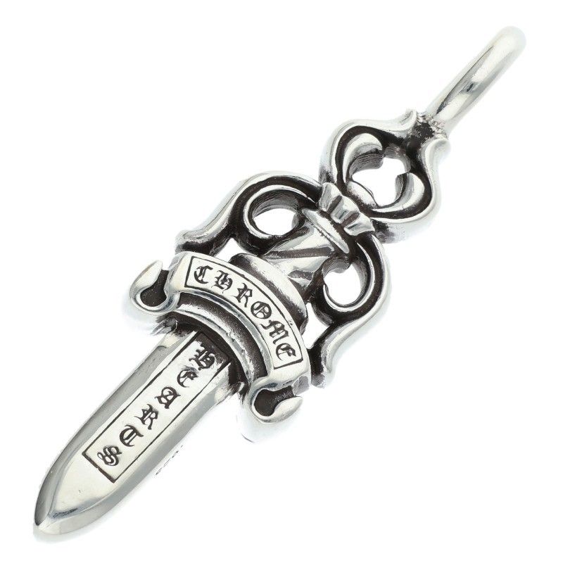 Chrome Hearts Double Dagger Pendant Silver Necklace — view 2
