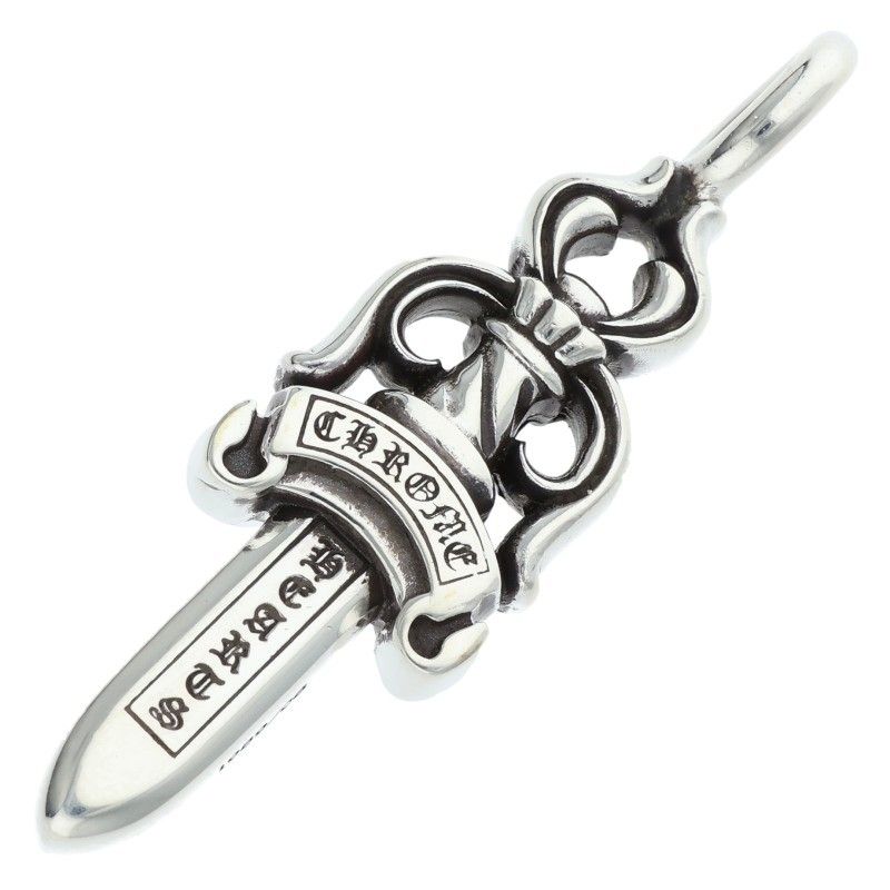 Chrome Hearts Double Dagger Pendant Silver Necklace