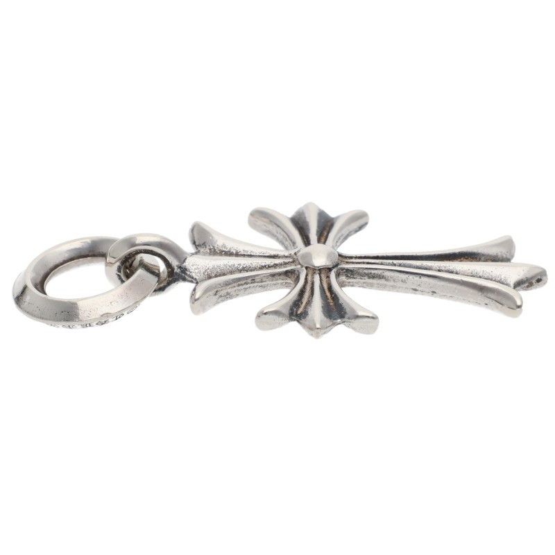 Chrome Hearts Tiny CH Cross Charm Silver Necklace Top — view 4