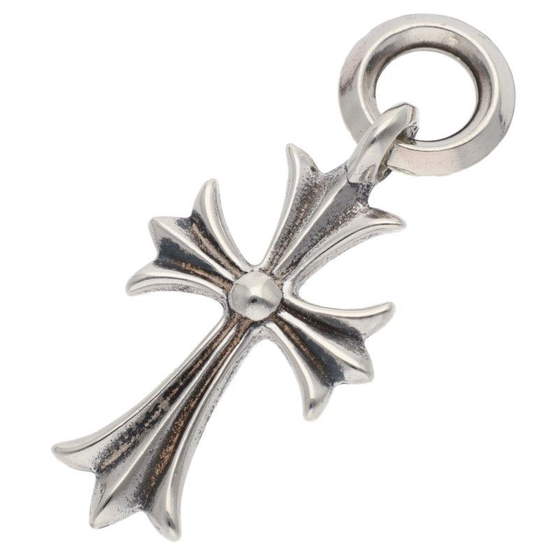 Chrome Hearts Tiny CH Cross Charm Silver Necklace Top