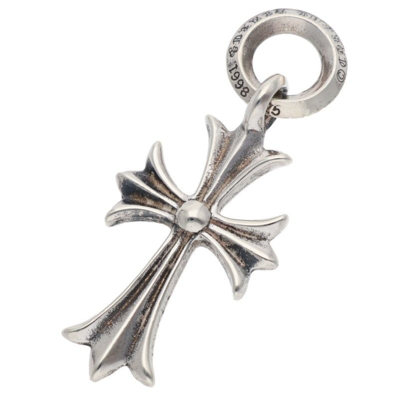 Chrome Hearts Tiny CH Cross Charm Silver Necklace Top — view 2