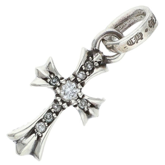 Chrome Hearts Crs Baby Fat P Dmnd Fat Pave Diamond Charm Silver Necklace Top