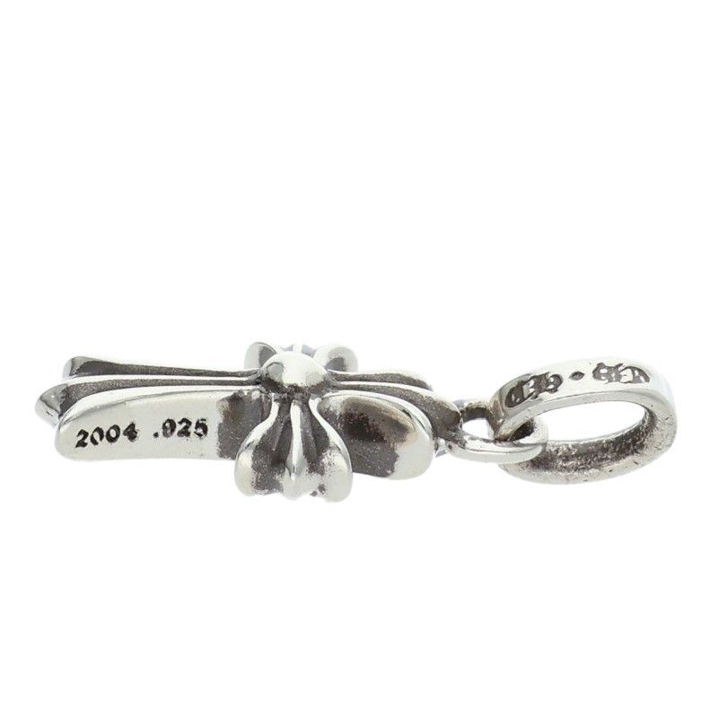 Chrome Hearts Crs Baby Fat P Dmnd Fat Pave Diamond Charm Silver Necklace Top — view 4