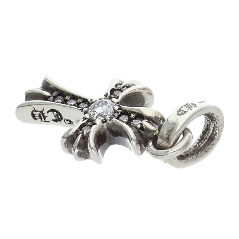 Chrome Hearts Crs Baby Fat P Dmnd Fat Pave Diamond Charm Silver Necklace Top — view 5