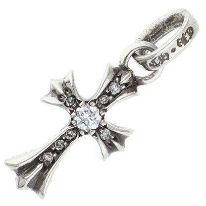 Chrome Hearts Crs Baby Fat P Dmnd Fat Pave Diamond Charm Silver Necklace Top