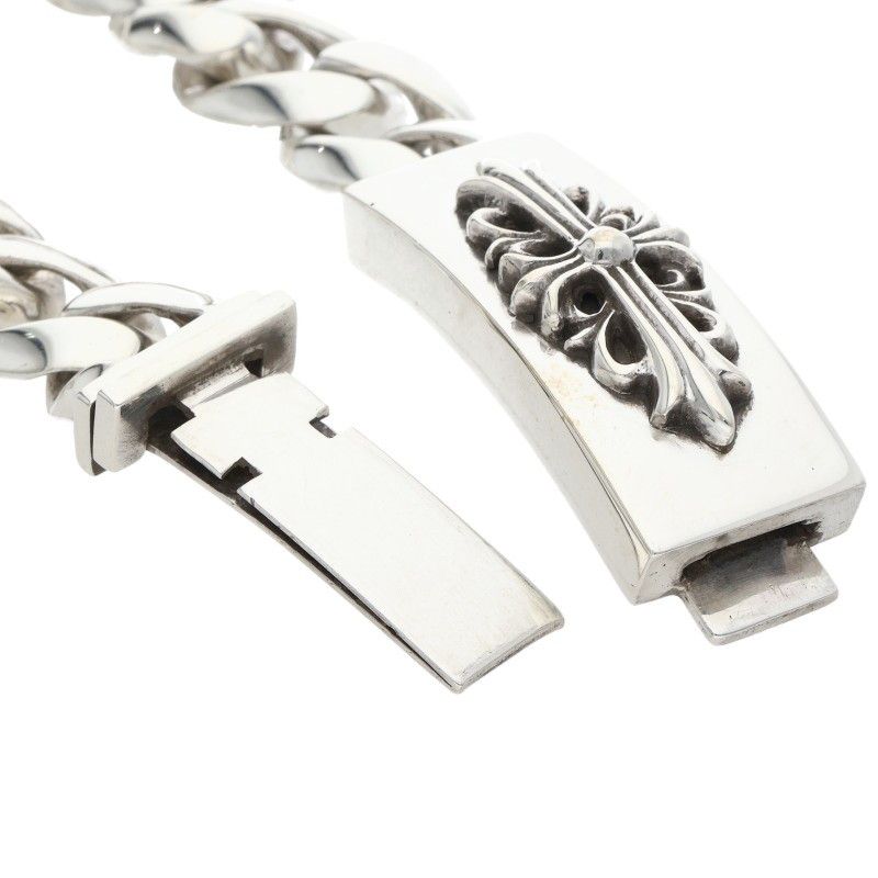 Chrome Hearts ID Floral Crs Cross ID Classic Silver Bracelet — view 4