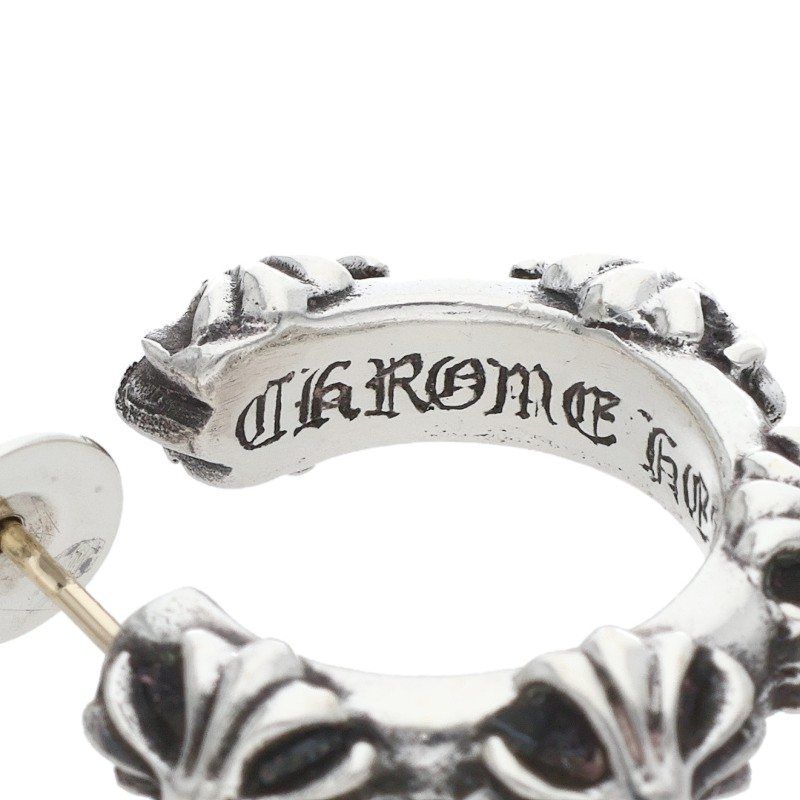 Chrome Hearts Hoop Cross Sml Band Silver Earrings — view 3