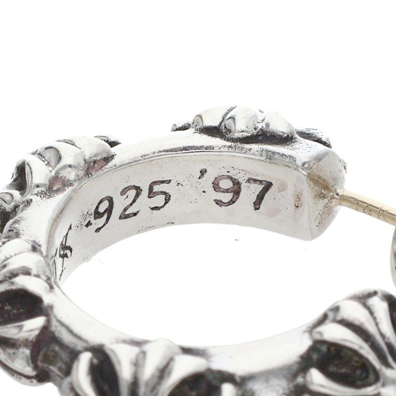 Chrome Hearts Hoop Cross Sml Band Silver Earrings — view 4