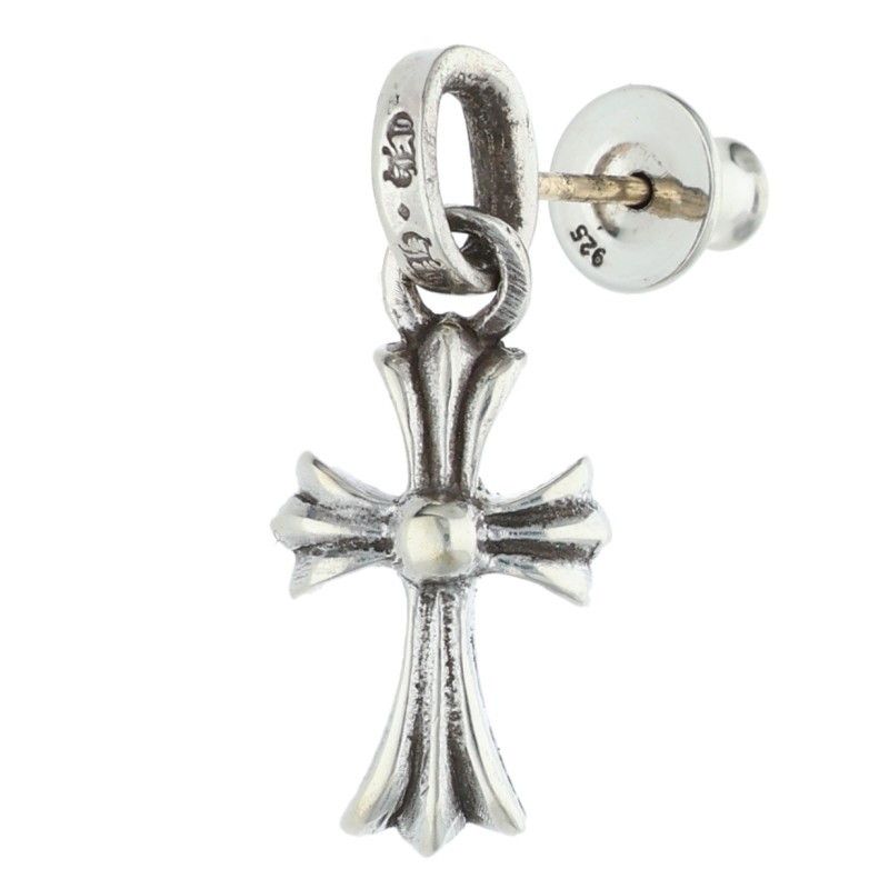 Chrome Hearts Bby Pprchn Baby Fat Drop Silver Earrings