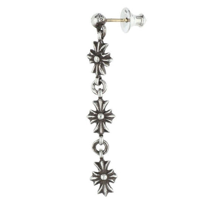 Chrome Hearts Tiny CH Pls 3 Ech Plus 3 Drop Silver Earrings