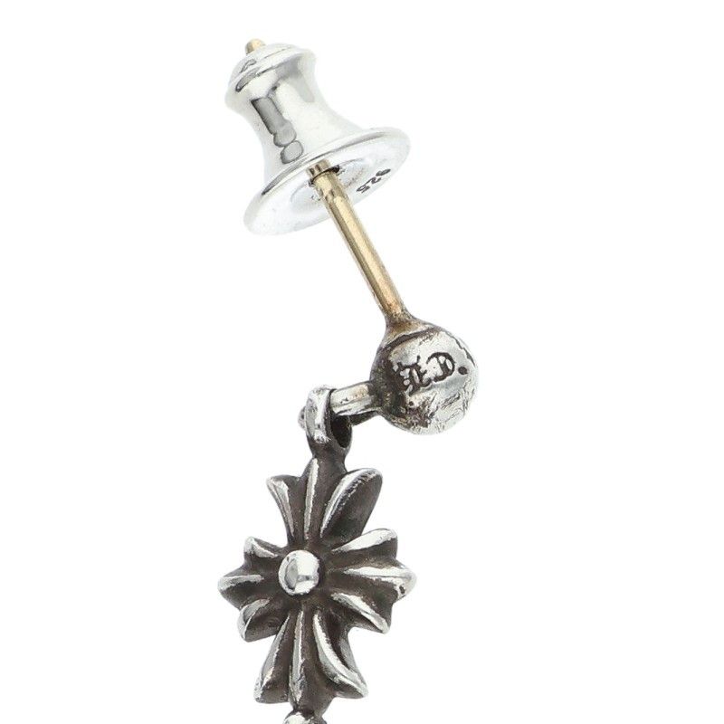 Chrome Hearts Tiny CH Pls 3 Ech Plus 3 Drop Silver Earrings — view 3
