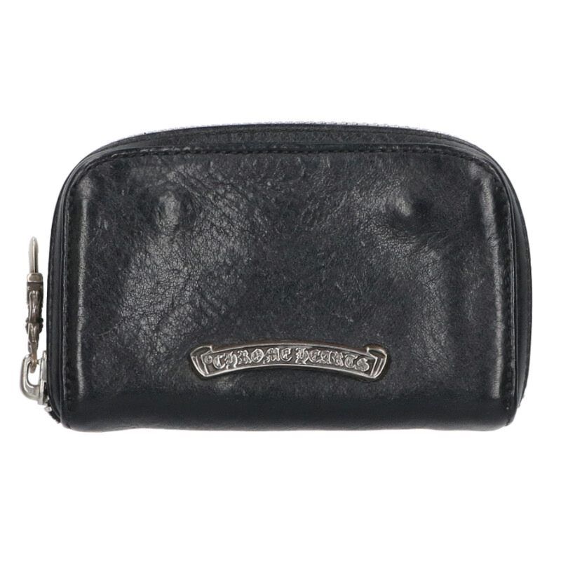 Chrome Hearts Coin Case Daga Round Zip Leather