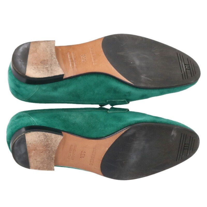 Hermes Buckle Suede Loafers — view 3