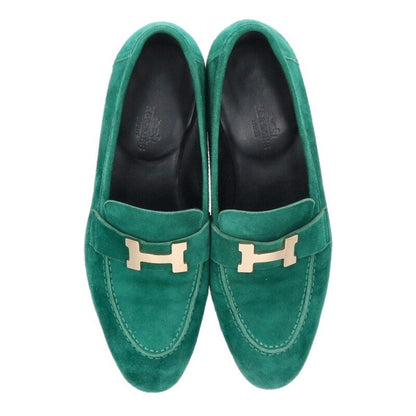 Hermes Buckle Suede Loafers — view 4
