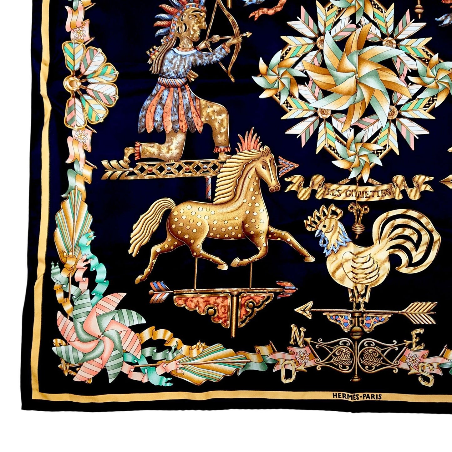 Hermes Carre 90 les Girouettes Weathervane Silk Scarf — view 3