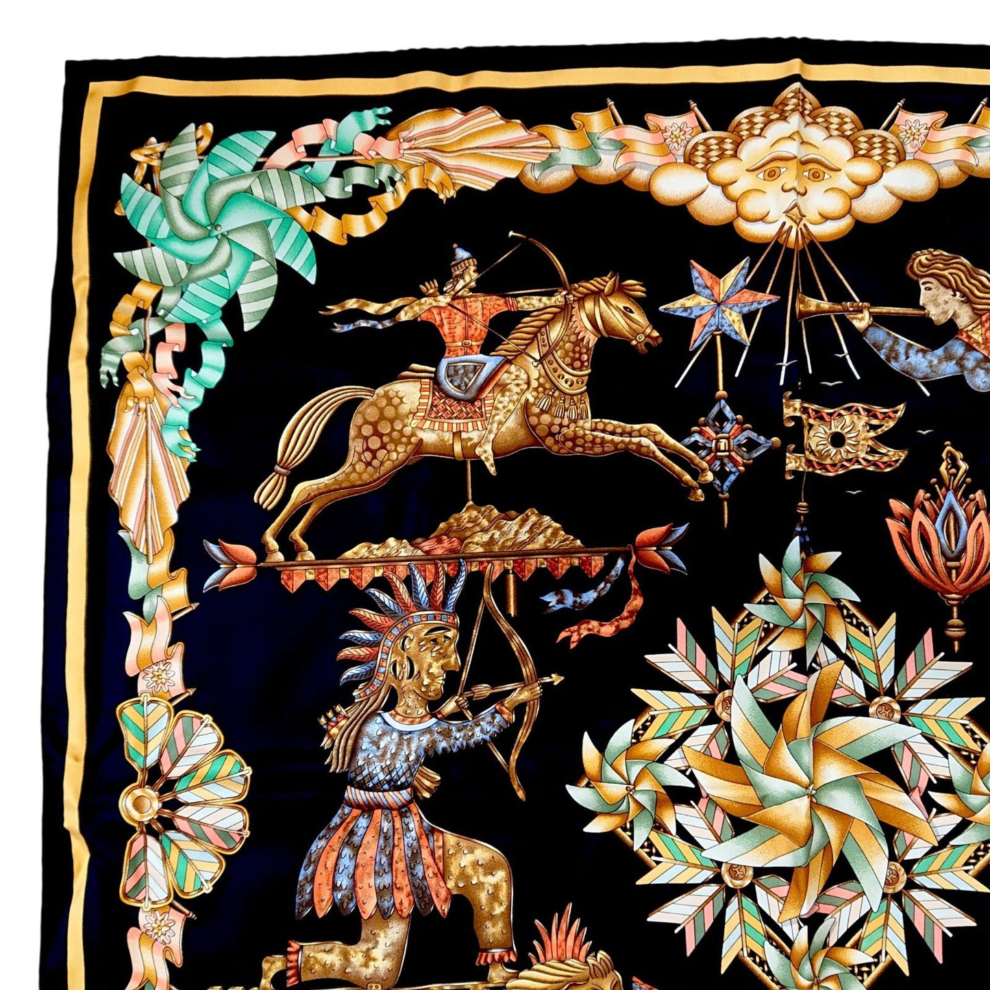 Hermes Carre 90 les Girouettes Weathervane Silk Scarf — view 4