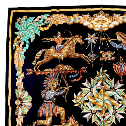 Hermes Carre 90 les Girouettes Weathervane Silk Scarf — view 4
