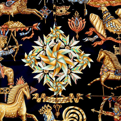 Hermes Carre 90 les Girouettes Weathervane Silk Scarf — view 9