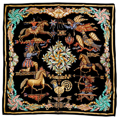 Hermes Carre 90 les Girouettes Weathervane Silk Scarf
