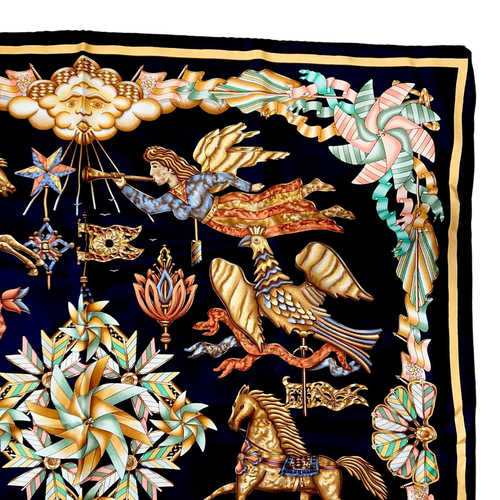 Hermes Carre 90 les Girouettes Weathervane Silk Scarf — view 5